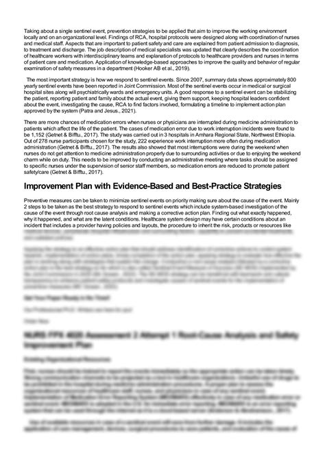 SOLUTION Nurs Fpx 4020 Assessment 2 Attempt 1 Root Cause Analysis And