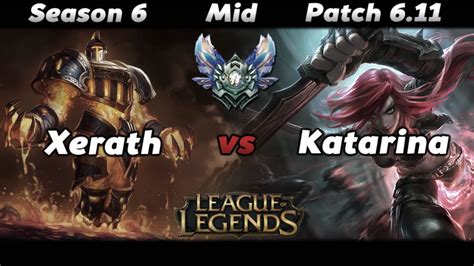 League Of Legends Xerath Vs Katarina Season Mid Gameplay Youtube