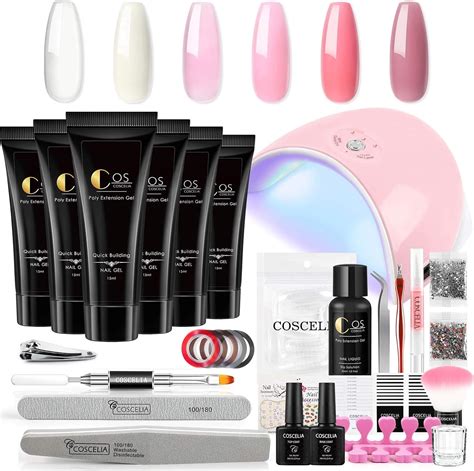 Professional Poly Gel Nail Kit With LED Lamp And Australia Ubuy