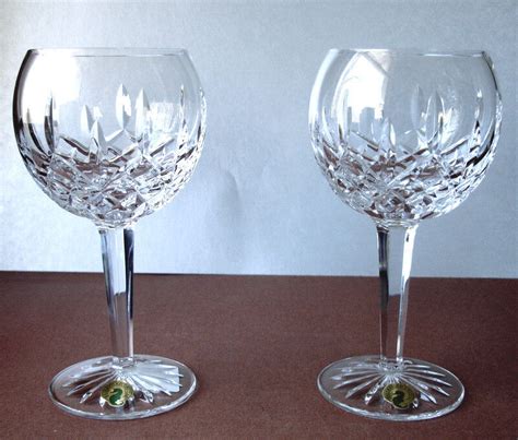 Waterford Crystal Lismore Balloon Wine Glass Pair Th Anniversary