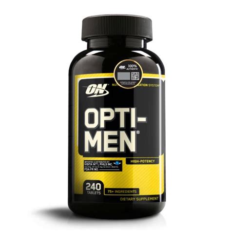 Optimum Nutrition Opti Men Multivitamins 240 Tablets Shopee Philippines