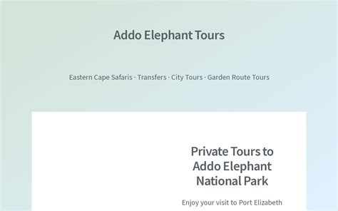 Addo Elephant Tours