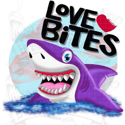 Love Bites, Shark, Shark Png, Love Png, Baby Shark Png, Heart Png ...