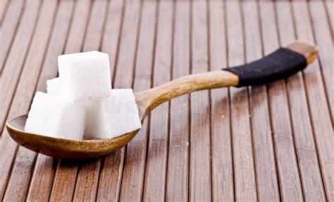 Sugar Cubes In A Wooden Spoon Stock Image Image Of Wood Spoon 190982493