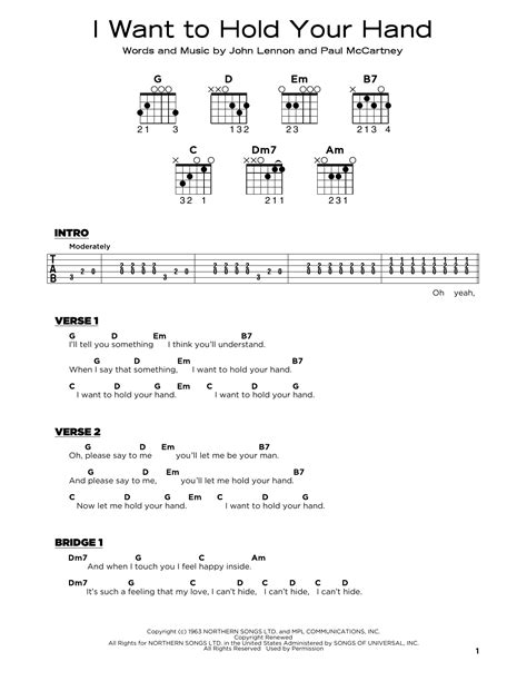 I Want To Hold Your Hand By The Beatles Sheet Music For Really Easy