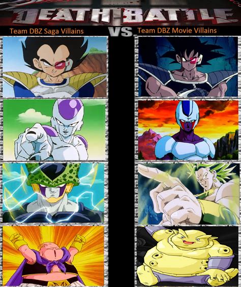 Dbz Saga Villains Vs Dbz Movie Villains By Magicalkeypizzadan On Deviantart