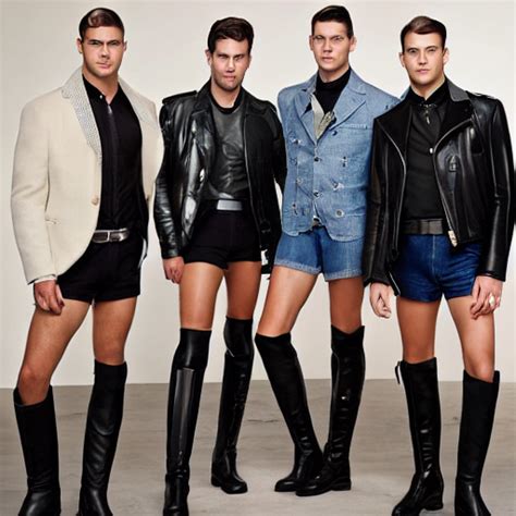 Handsome young men wearing short shorts and thigh high leath... by Lars ...