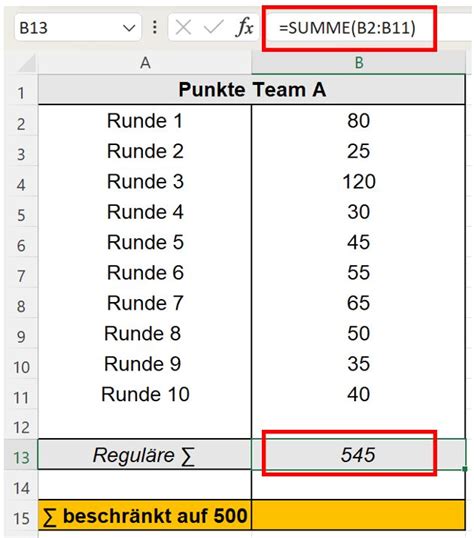 Excel Cómo puedo establecer un valor máximo para el resultado de un