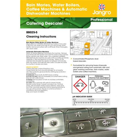 Usage Instruction Sheets 10 Laminated Jangro Enviro A4 Avica Uk Ltd