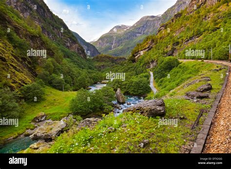 Railroad in Flam - Norway Stock Photo - Alamy