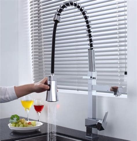 Brass Kitchen Sink Faucet With Hot Cold Water Mixer