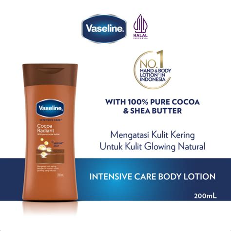 Jual Vaseline Lotion Intensive Care Cocoa Radiant 200ml Shopee Indonesia