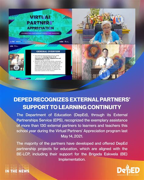 DepEd Recognizes External Partners Support To Learning Continuity