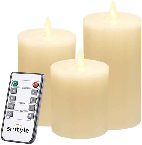 Smtyle Flameless Remote Control Candles 3 X 456inch Battery Operated