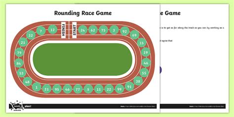 Rounding Race Board Game Profesor Hizo Twinkl