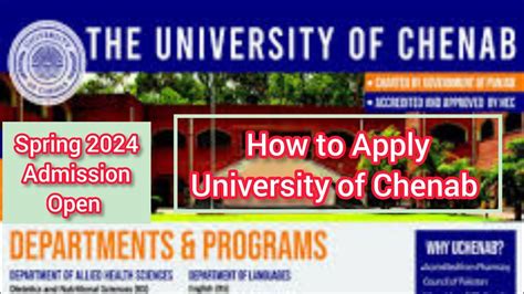 The University Of Chenab Uchenab Admission 2024 How To Apply