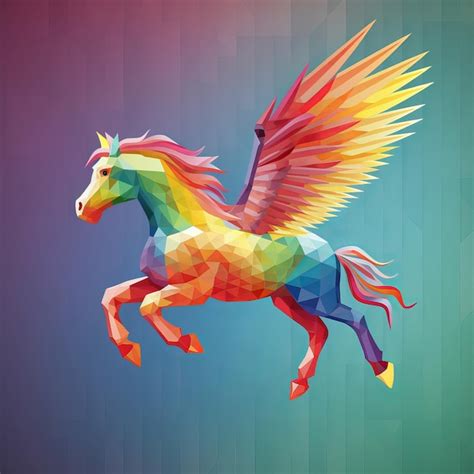 Premium Photo Rainbow Flying Pegasus Generative Ai