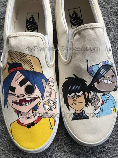 Gorillaz Vans Shoes Custom Anime Vans Shoes for Women Men Hand P