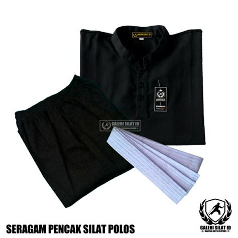 Jual Baju Silat Pemula Polos Hitam Tanpa Logo Perguruan Seragam