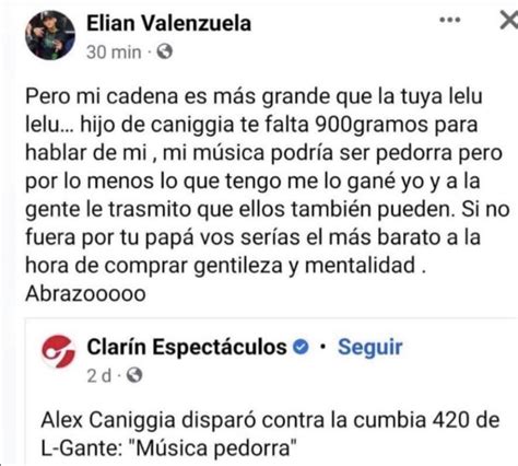 L Gante le respondió a Alex Caniggia por las críticas a su música