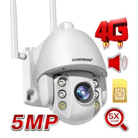 4G камера видеонаблюдения с СИМ картой поворотная PTZ c 5X зумом ...