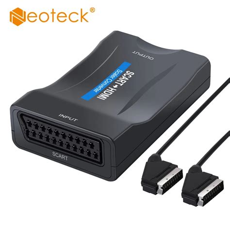 Neoteck 1080p scart para hdmi conversor de vídeo de áudio adaptador de