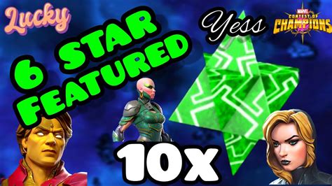 6 Star Featured Crystal Opening 🍀 10x • Marvel Contest Of Champions • Mcoc • Youtube