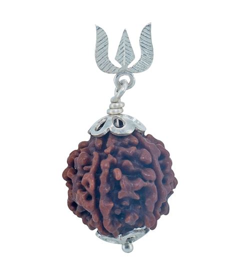 Saubhagya Global 6 Mukhi Rudraksh Trishul Pendent Silver Amazon In