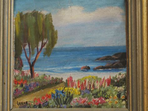 Vintage Landscape Painting Verne Of Laguna Beach Framed Original Fine