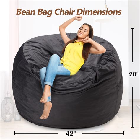 Homguava Bean Bag Chair 4 Bean Bags With Memory Foam Filled Large Beanbag Chairs Soft Sofa