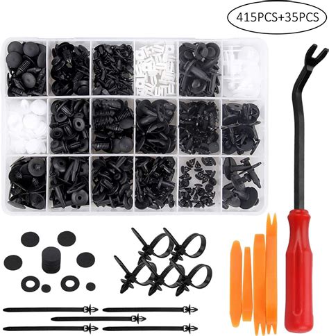 Preciva 450pcs Car Retainer Clips Kit 18 Common Sizes 415pcs Plastic Fasteners Kit With 5