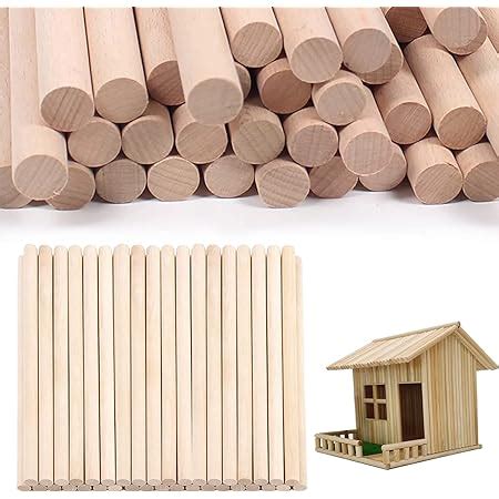 Amazon Ruwado Pcs Inch Wooden Dowel Rods Natural Unfinished