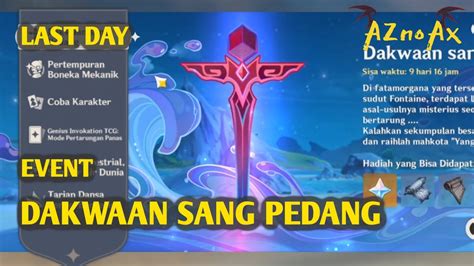 EVENT DAKWAAN SANG PEDANG HARI TERAKHIR GENSHIN IMPACT YouTube