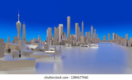 Threedimensional Landscape Modern City Huge Layout Stock Illustration