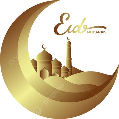 รูปeid Mubarak อวยพรด้วยมัสยิด Png ทอง ทักทาย อัลเลาะห์ภาพ Png และ เวกเตอร์ สำหรับการดาวน์