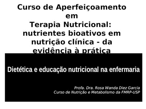 PPT Curso de Aperfeiçoamento em Terapia Nutricional nutrientes