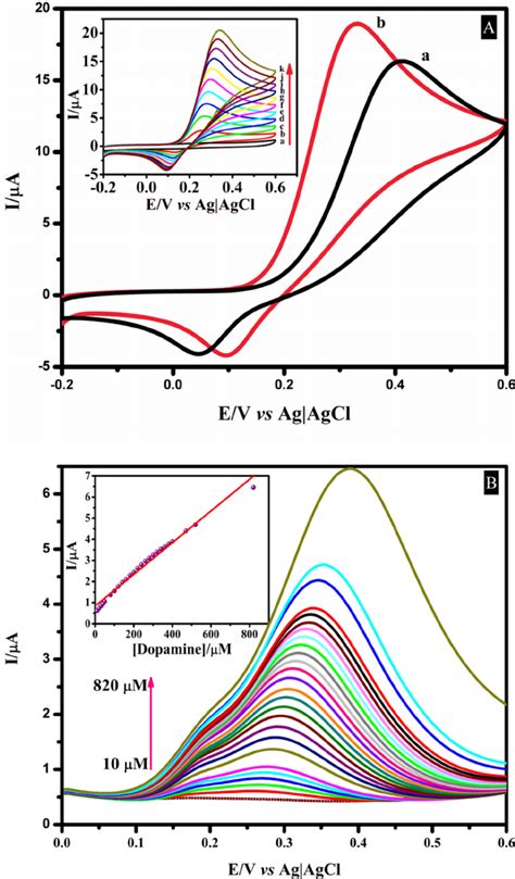 A Comparative Cyclic Voltammograms Of Mm Of Da A Bare Gce B Cft