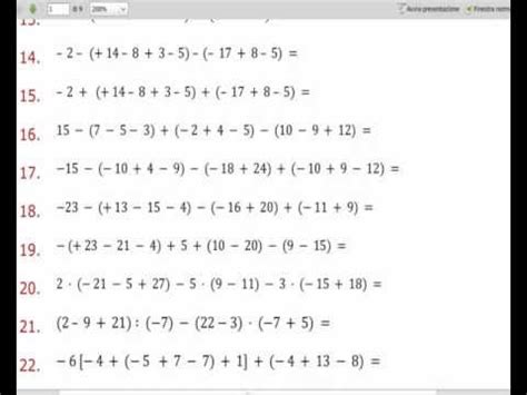 Numeri Interi Relativi Z Espressioni No Potenze Youtube