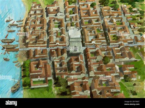 Richborough Roman Fort Kent Aerial Reconstruction Of Town Port And