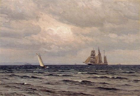 Tremaster og sejlskibe på havet by Vilhelm Karl Ferdinand Arnesen on artnet