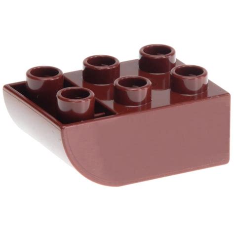 Lego Duplo Brick X With Curved Bottom Reddish Brown Decotoys