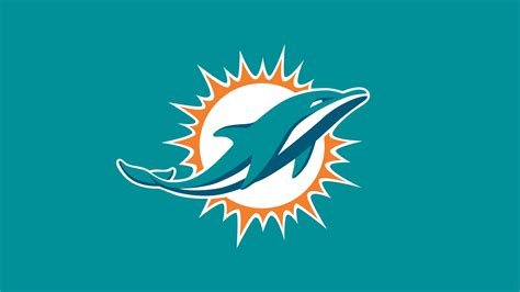 Miami Dolphins Wallpaper 4k Nfl Team Logo Teal Background