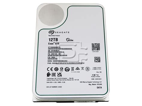 Seagate Exos X16 ST12000NM001G 12TB 3.5" LFF 6Gbps 7.2K Enterprise SATA ...