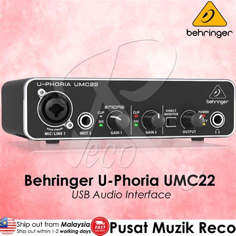 Behringer U Phoria Umc22 Usb Audio Interface Umc 22 Umc 22 【msia Ready