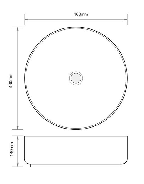 EVEREST Umivaonik Zdjelasti Sivi Mramor Fi 460x140mm Vitos Webshop