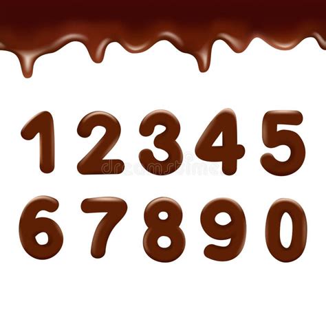 Chocolate Numbers Candles For Holiday Cake Stock Vector Illustration