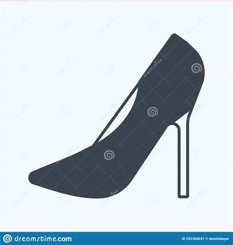 Icono De Stilettos En Estilo Glifo De Moda Aislado En Fondo Azul Suave