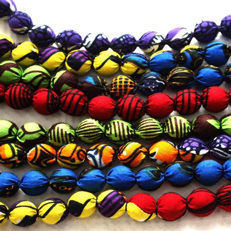 Colourful Necklace Ankara Bead Necklace African Print Etsy