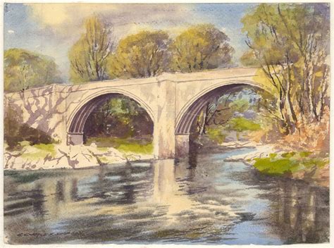 E Charles Simpson 1915 2007 1986 Watercolour Devils Bridge By E