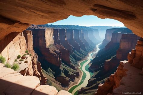 Premium AI Image | A view of the grand canyon from the grand canyon.